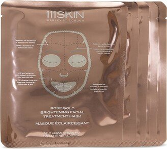 Five-Pack Rose Gold Brightening Facial Treatment Masks – Fragrance-Free, 30 mL