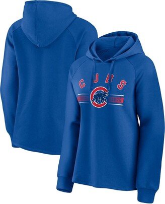 Women's Branded Royal Chicago Cubs Perfect Play Raglan Pullover Hoodie