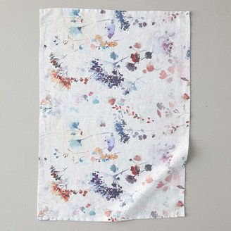 Lithuanian Linen Dish Towel, Painted Florals