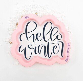 Fast Shipping Hello Winter Cutter & Stencil, Cookie