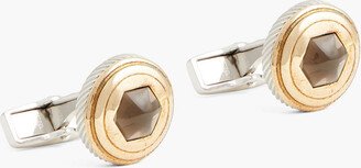 Gold and silver-tone stone cufflinks