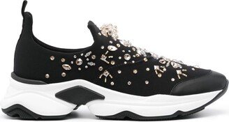 Crystal-Embellished Slip-On Sneakers