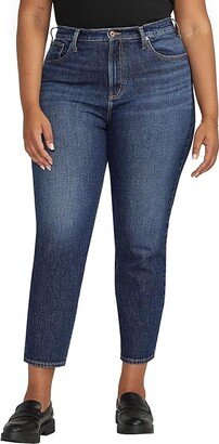 Plus Size Highly Desirable High-Rise Slim Straight Leg Jeans W28440RCS340 (Indigo) Women's Jeans