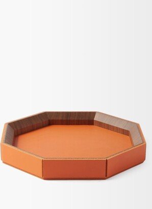 Coste Valet Large Leather And Walnut Tray