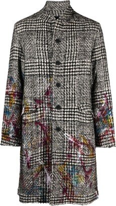 Single-Breasted Houndstooth Coat