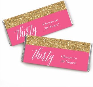 Big Dot Of Happiness Chic 30th Birthday and Gold - Candy Bar Wrappers Party Favors - 24 Ct