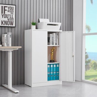 Siavonce Metal Storage Cabinet with Locking Doors and Adjustable Shelf