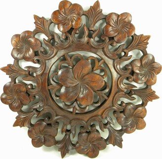 Frangipini Flower Hand Carved Relief Panel