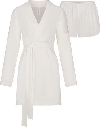 Bridal Silk Robe And Tap Short Set | Marble