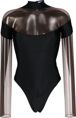 Panelled Illusion Neckline Bodysuit