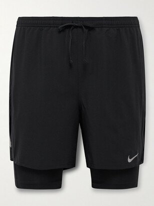 Nike Running Run Division Stride Layered Dri-FIT and Stretch-Mesh Drawstring Shorts