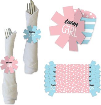 Big Dot Of Happiness Baby Gender Reveal Team Boy or Girl Party Paper Napkin Holder Napkin Rings 24 Ct