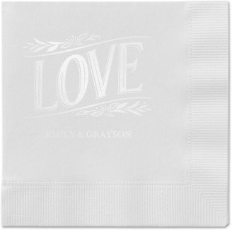 Wedding Napkins: Ornamented Petals Napkin, White, White