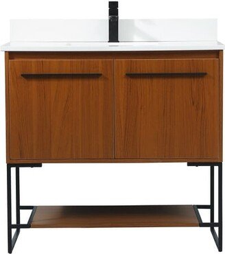 Indigo Home Solo 36 inch Single Bathroom Vanity with Backsplash