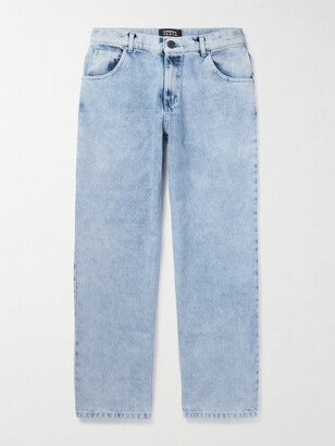 Straight-Leg Logo-Print Jeans