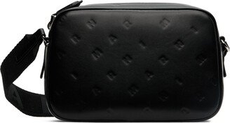 Black Embossed Messenger Bag