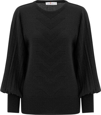 Peraluna O-Neck Subtle Glitter Detailed Knitwear Blouse - Black