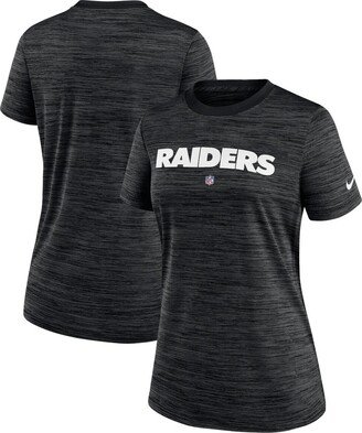 Women's Black Las Vegas Raiders Sideline Velocity Performance T-shirt