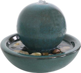 Sunnydaze Decor Ceramic Indoor Water Fountain with Orb - 7 in