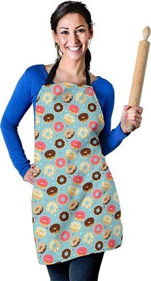 Donut Pattern Apron - Doughnut Printed Pastry Print Custom With Name/Monogram Perfect Gift For Dessert Lover