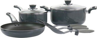 Legacy 8 Piece Aluminum Nonstick Cookware Set in Gray