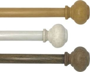 Rhinebeck Rustic Faux Wood Adjustable Curtain Rod Collection