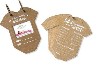 Baby Shower Prediction Advice Card Keepsake Book - Kraft Onesie Shape (Set of 50) | 28643NA