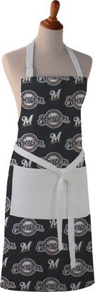 Milwaukee Brewers Prints Cotton Apron - Kitchen Cooking Bbq Full & Half Customizable Homemade Large Pocket