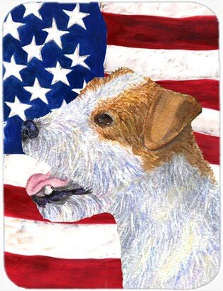 SS4031LCB USA American Flag With Jack Russell Terrier Glass Cutting Board