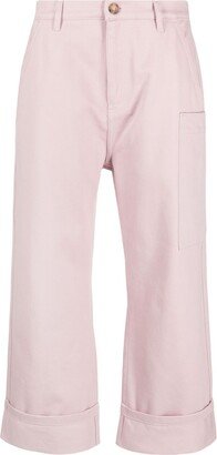 Straight-Leg Cotton Trousers-BR