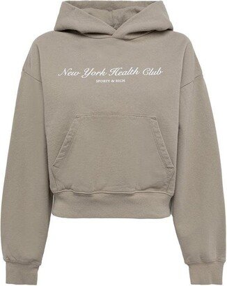 NY Health Club Logo Printed Hoodie