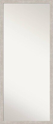 27 x 63 Non-Beveled Marred Silver Wood Full Length Floor Leaner Mirror