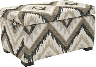 Hudson Collection Williamsburg Multicolored Linen Storage Bench