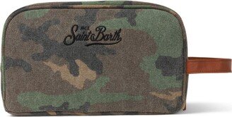 Military Green Canvas Beauty Case