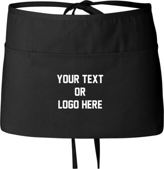 Custom Waist Apron Half Chef Hair Stylist 3 Pocket Your Own Logo Or Text Personalized Cooking Arts Crafts Full Color Waitress Waiter