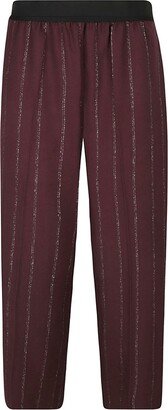 High Waist Pinstripe Cropped Trousers