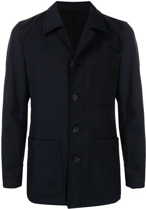 Nocthed-Lapels Single-Breasted Blazer