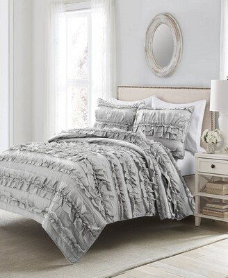 Belle Ruffle 3-Piece King Quilt Set - Light/past