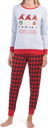 TJMAXX Mama Gnome Buffalo Check Jogger Pajama Set For Women