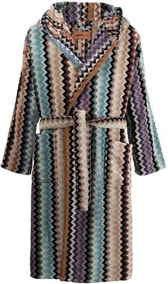 Adam zigzag-pattern bathrobe