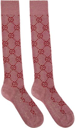 Pink & Red Lamé GG Socks