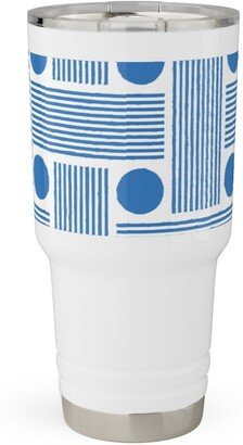 Travel Mugs: Beams - Blue Travel Tumbler, 30Oz, Blue