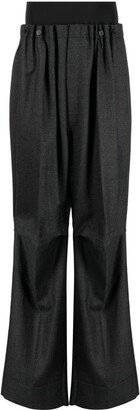 High-Waisted Wide-Leg Wool Trousers