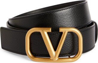 Leather Vlogo Belt