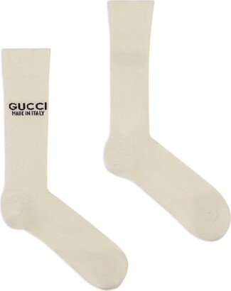 Logo-Jacquard Ribbed Socks-AB