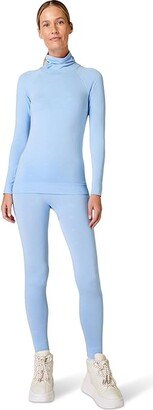 Modal Logo Funnel Neck Base Layer (Filter Blue) Women's Clothing