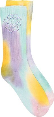 Scholastic rhinestone tie-dye socks