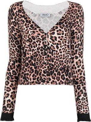 leopard V-neck cardigan