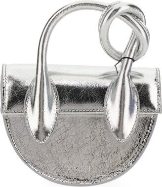 Pretzel Knot Detailed Metallic Mini Shoulder Bag