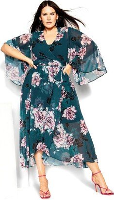 Women's Plus Size Fleetwood Print Maxi Dress - blossom - 16W